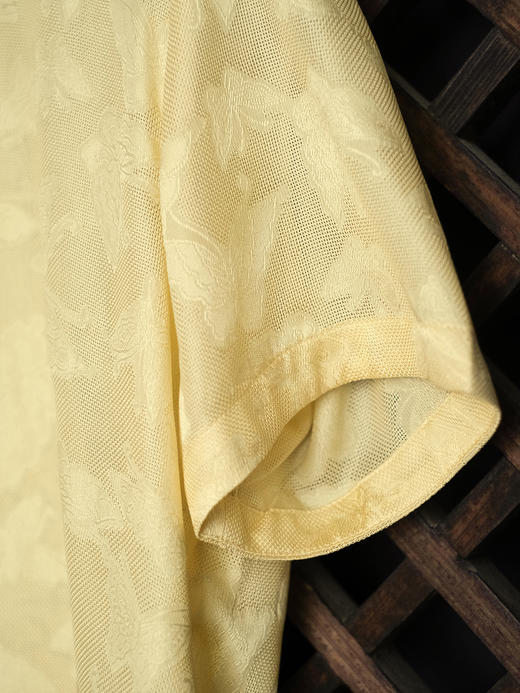 盛唐婧| 新中式桑蚕丝四经绞罗蝶影百搭上衣-黄色 商品图4