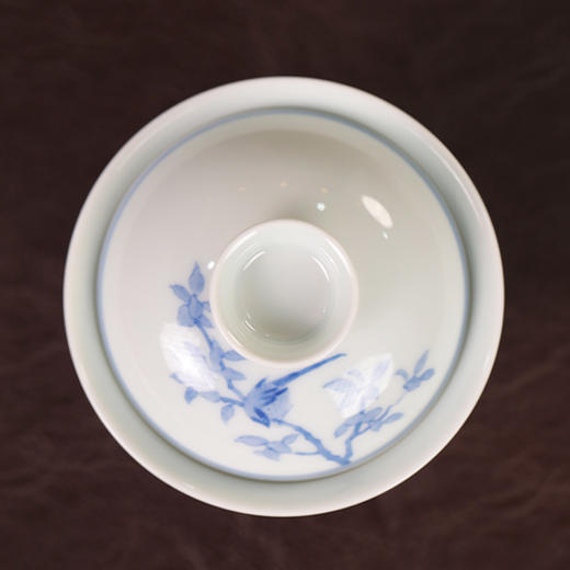 【忘言】拟雍正仿成化青花淡描茶碗 盖碗 曰何文人器 商品图3