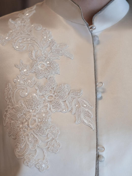 盛唐牡丹| 法式串珠丝毛对襟马甲 商品图1