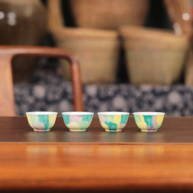 【忘言】素三彩赏心乐事杯 曰何文人器