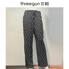 Threegun三枪 垂棉印花女阔腿长裤-61384B011