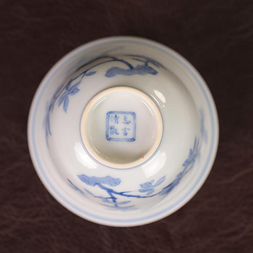 【忘言】拟雍正仿成化青花淡描茶碗 盖碗 曰何文人器 商品图4