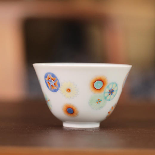 【忘言】斗彩皮球花主人杯  曰何文人器 商品图0