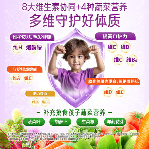 佳思敏（Nature's Way） 维生素c儿童VC 儿童复 合 维生素+蔬菜营养软糖 120粒/瓶 商品图2