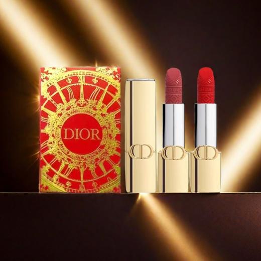 春日限定【热销】迪奥金管口红丝绒999+丝绒720节日限定两件套1.5gx *2 商品图1