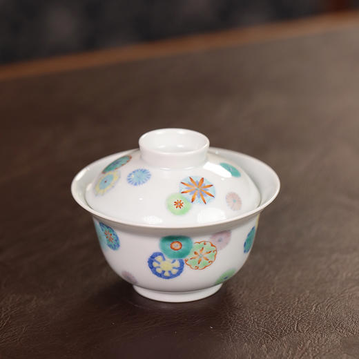 【忘言】斗彩皮球花折沿茶碗 盖碗 曰何文人器 商品图1