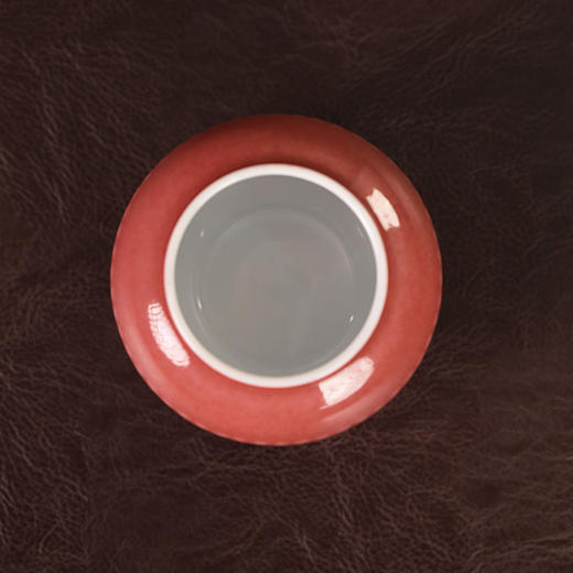 【忘言】豇豆红雕刻菊瓣小建水 曰何文人器 商品图3