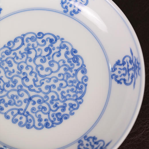 【忘言】天蓝釉青花寿字小壶承 曰何茶器 商品图1