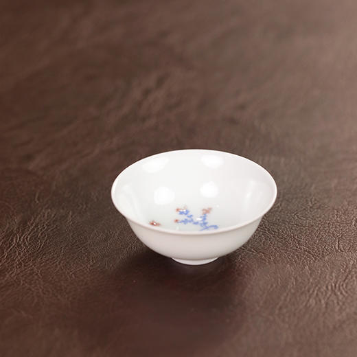 【忘言】青花釉里红拾花品杯 曰何文人器 商品图2