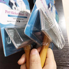 PETrelax木柄方形梳