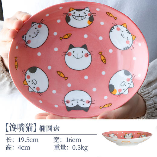 日本进口美浓烧陶瓷餐具馋嘴猫饭碗面汤碗甜品盘碟儿童牛奶马克杯美浓烧卡通猫熊猫系列散件 商品图6