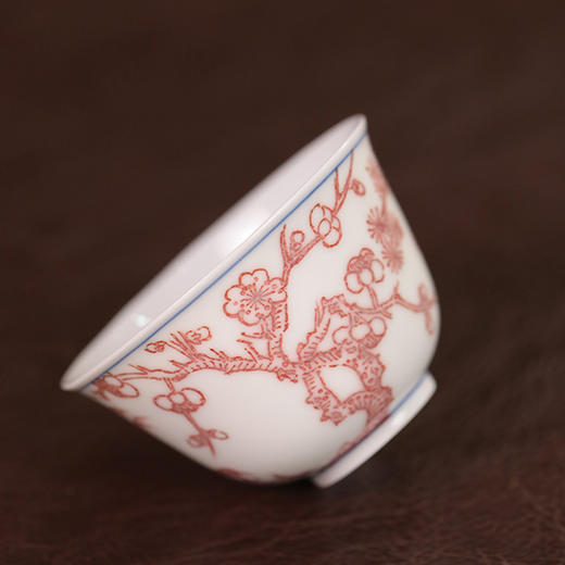 【忘言】釉里红岁寒三友小茶圆 曰何文人器 商品图1