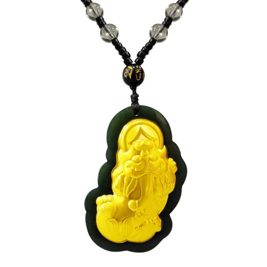 6939392519361 倾爱 财运貔貅和田墨玉吊坠男士项链霸气貔貅玉佩挂坠父亲节礼物送爸爸 商品图0