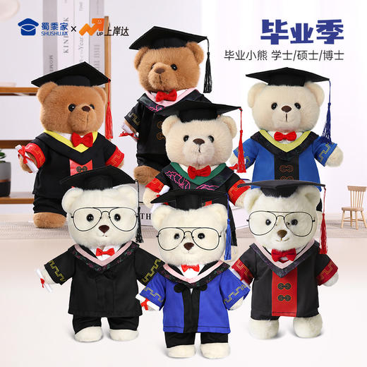 【毕业熊】可定制学士/硕士/博士毛绒公仔玩具礼盒装文科/理科/工科/医科/农科/军科小熊玩偶送礼摆件 商品图0