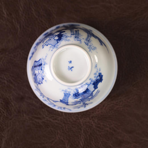 【忘言】 张敞画眉茶碗 盖碗 青花 曰何文人器 商品图5
