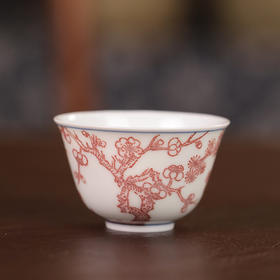 【忘言】釉里红岁寒三友小茶圆 曰何文人器