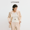 LIYIHAN 2025秋季新款褶皱西装女杏色设计感小众外套 商品缩略图3