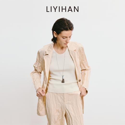 LIYIHAN 2025秋季新款褶皱西装女杏色设计感小众外套 商品图3