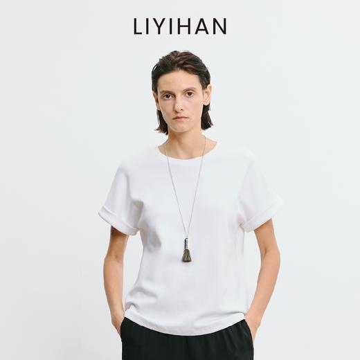 LIYIHAN 2025夏季新款通勤白色T恤女蕾丝短袖设计感小众露背上衣 商品图2