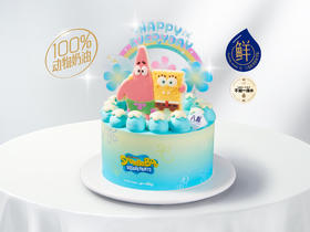 礼品卡【派大星&海绵宝宝】6英寸 BAXY高端进口冰淇淋生日蛋糕