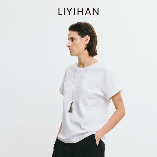 LIYIHAN 2025夏季新款通勤白色T恤女蕾丝短袖设计感小众露背上衣 商品图0