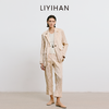 LIYIHAN 2025秋季新款褶皱西装女杏色设计感小众外套 商品缩略图6