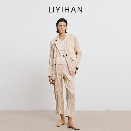 LIYIHAN 2025秋季新款褶皱西装女杏色设计感小众外套 商品图6