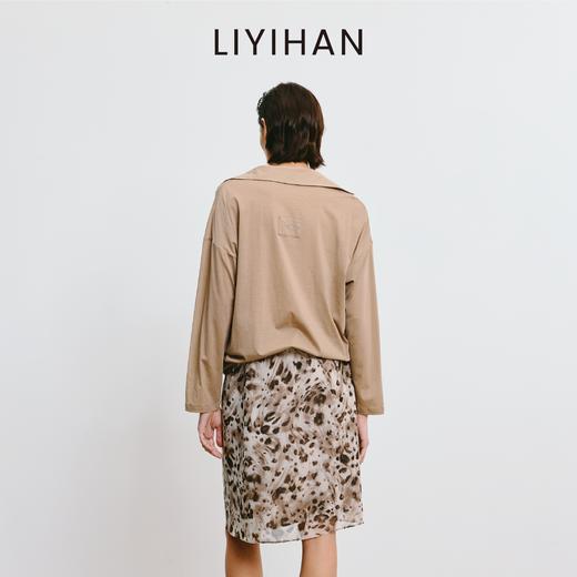 LIYIHAN 豹纹半身裙2025秋新款女设计感小众A字裙老钱风收腰裙子 商品图4