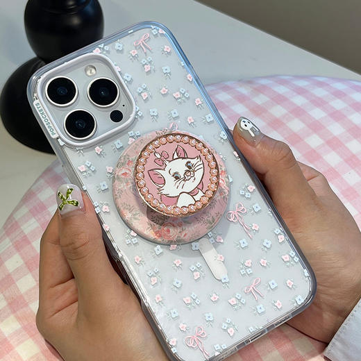 【玛丽猫】玛丽猫画像·MagSafe圆啪嗒 PopSockets x 玛丽猫 联名系列 MAGSAFE磁吸手机气囊支架 Round圆啪嗒系列 粉色 金属珐琅 商品图1