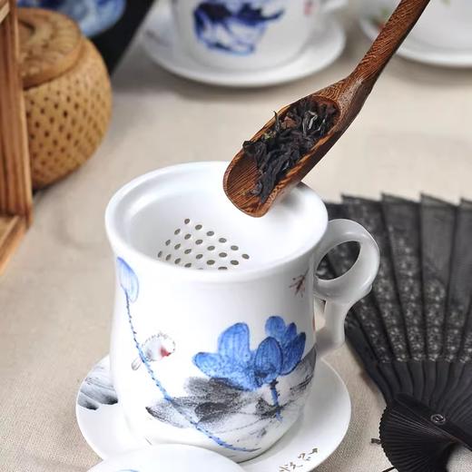 成艺手绘荷花功夫茶具满堂春茶杯满堂春四件杯组蝶舞青韵四件杯组 商品图5