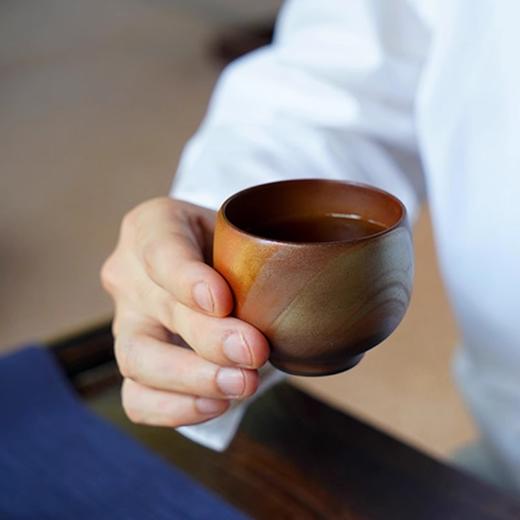 【样品特惠6折，仅1个，无货退款】台湾陆宝柴烧大漠金沙功夫茶杯品茗杯高档主人杯单个礼盒装单杯晚霞杯60ml明月杯70ml长风杯70ml 商品图4