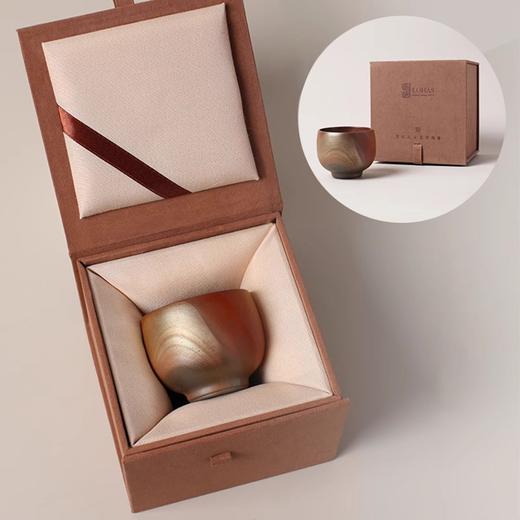 【样品特惠6折，仅1个，无货退款】台湾陆宝柴烧大漠金沙功夫茶杯品茗杯高档主人杯单个礼盒装单杯晚霞杯60ml明月杯70ml长风杯70ml 商品图5