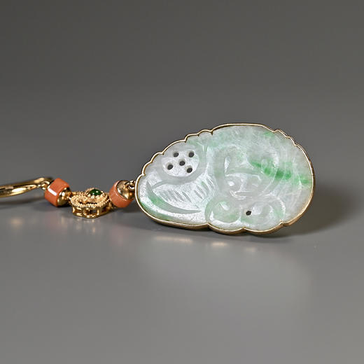 清代翡翠“福在眼前”耳环 商品图4