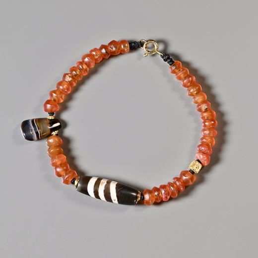 蚀花线珠+西亚高古红玛瑙手串 商品图0