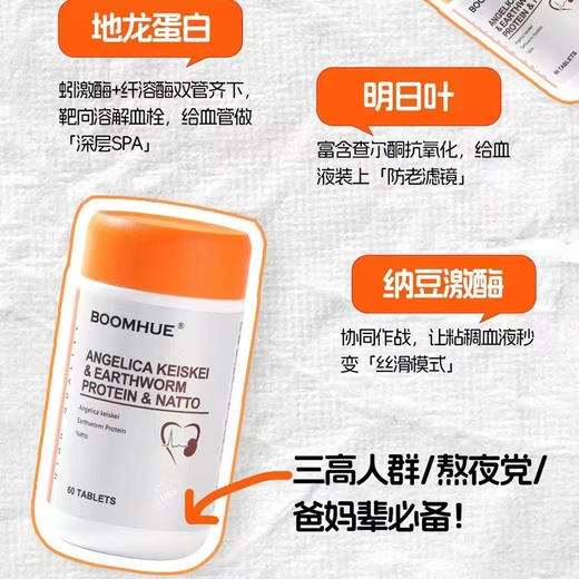 膳太宗-博唤|明日叶地龙蛋白纳豆复合片60粒/瓶 商品图2