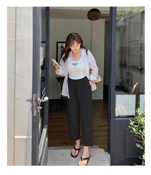 【诗铭洛可】（长款）7316三宅肌理纹小花苞休闲九分裤B5-3 商品图5