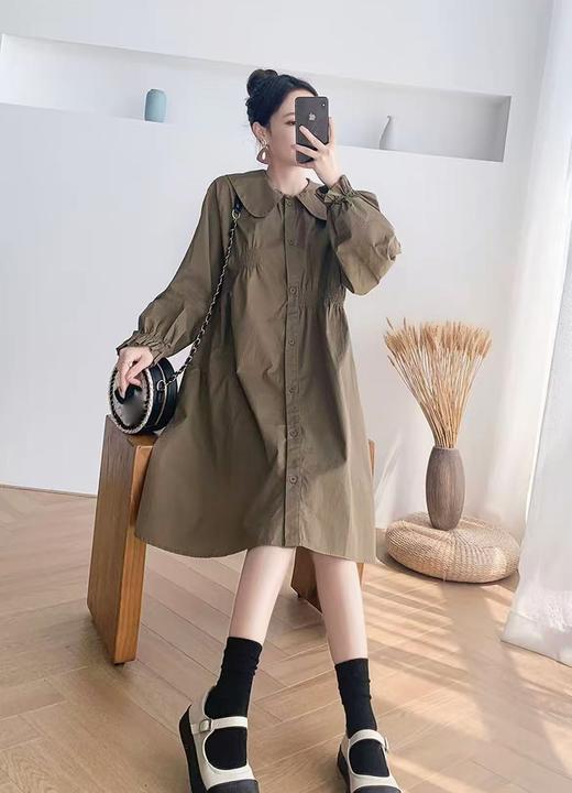  【诗铭洛可】2221连衣裙韩版慵懒风翻领连衣裙 商品图4