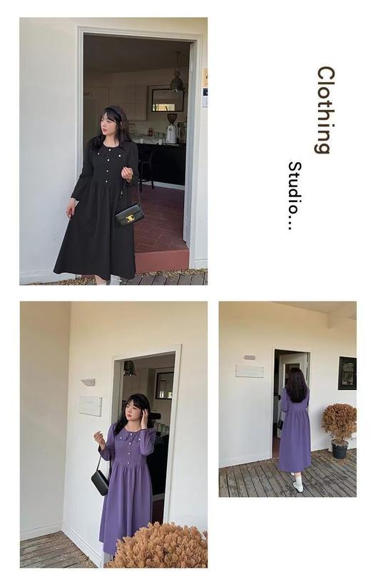 【诗铭洛可】W1058法式小香风长袖连衣裙 商品图2