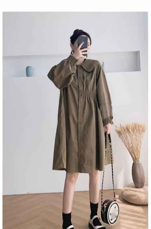  【诗铭洛可】2221连衣裙韩版慵懒风翻领连衣裙 商品图3