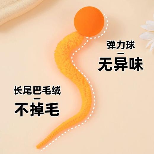 猫玩具逗猫自嗨解闷毛毛虫弹力球幼猫玩具球互动追赶猫咪用品  1个 商品图2