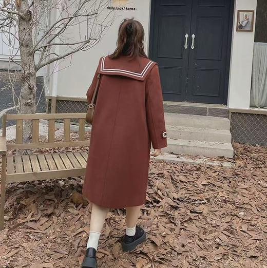 【诗铭洛可】XC2314夹棉呢料海军领毛呢大衣外套C5-2 商品图1