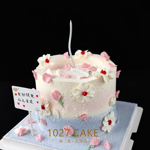 1027CAKE |  粉紫色  裱花蛋糕 刮刀花 商品图1