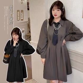 【诗铭洛可】XCA434连衣裙（无领结和配饰）长袖衬衫裙B22-2