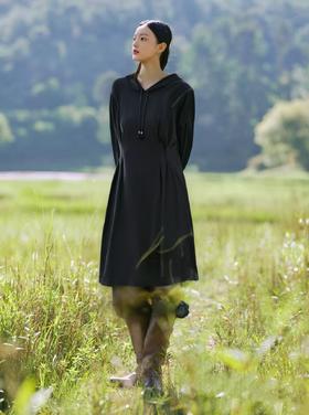 【诗铭洛可】XC2096拉链连衣裙长袖压折裙A8-1