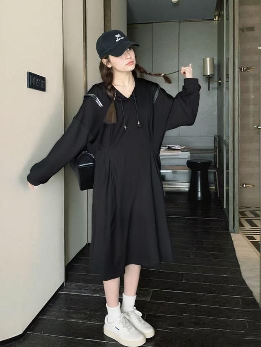 【诗铭洛可】XC2096拉链连衣裙长袖压折裙A8-1 商品图2