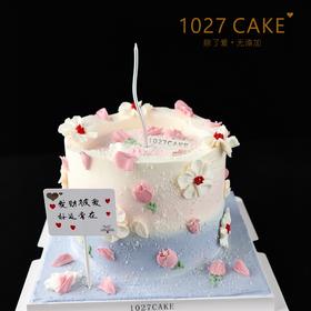1027CAKE |  粉紫色  裱花蛋糕 刮刀花