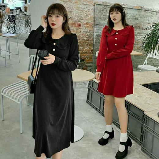 【诗铭洛可】7076连衣裙娃娃领小香风长袖裙B22-2 商品图0