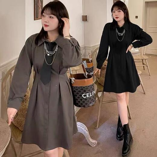 【诗铭洛可】XCA434连衣裙（无领结和配饰）长袖衬衫裙B22-2 商品图3