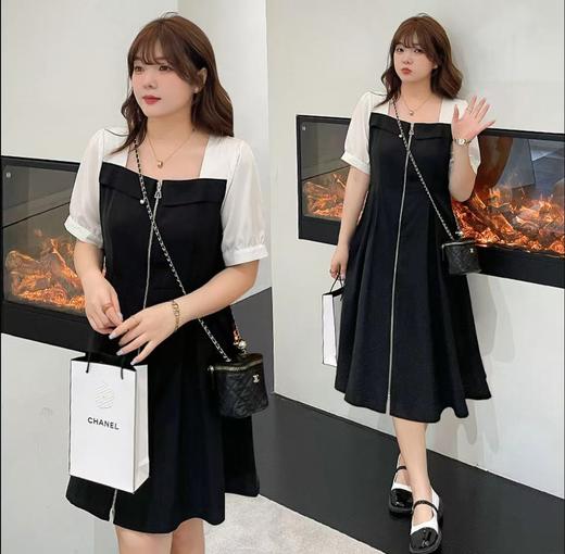 【诗铭洛可】（长款）XCA0013连衣裙暗黑拼色拉链连衣裙B10-2 商品图1