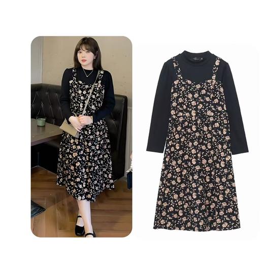 【诗铭洛可】XC7567假两件连衣裙A6-1 商品图0